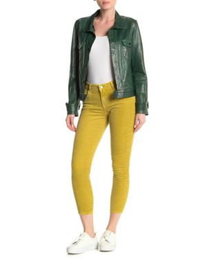 J Brand Absinthe Corduroy Mid Rise Stretch Pants - Yellow