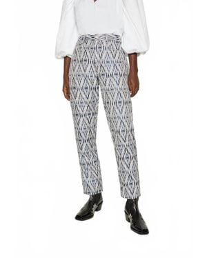 Munthe Pre-Loved Cottage Pants With Geometric Ikat Brocade Pattern - Black