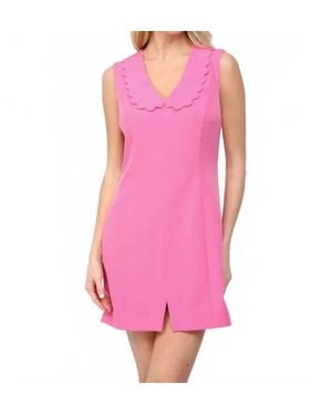Fate Scalloped Peter Pan Collar Dress - Pink
