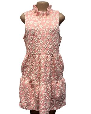 tyler boe Textured Tiered Dress With Daisies - Pink