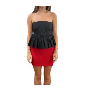 MON RENN Memoir Knit Mini Skirt - Red