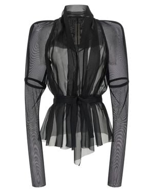 Rick Owens Silk Full-Length Jacket - Black
