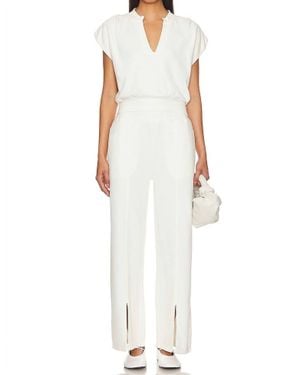 Nation Ltd Lincoln Front Slit Knit Pant - White