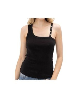 Vocal Apparel Grommet Eyelet Tank Top - Black