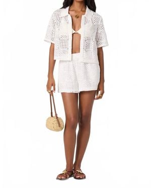 Astr Loren Crochet Mini Shorts - White