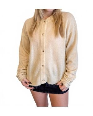 Olivaceous Gillian Oversized Knit Cardigan - Natural