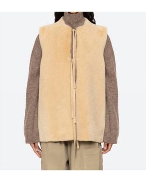 Sea Elliot Shearling Tie-Front Vest - Natural