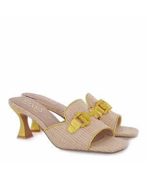 Exe' Lucia Raffia Sandal - Yellow