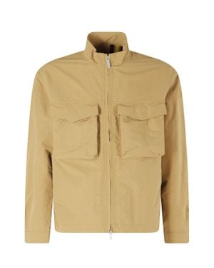 K-Way Orian High Collar Flap Pockets Nylon Jacket - Natural