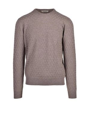 FILIPPO DE LAURENTIIS Merino Wool-Blend Crewneck Sweater - Brown