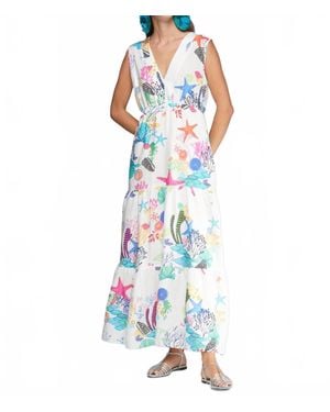 Vilagallo Marine Life Maxi Dress - Blue