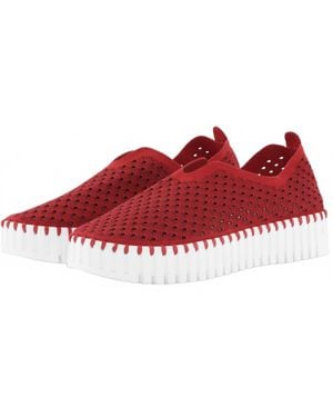 Ilse Jacobsen Platform Tulip Slip-On Shoes - Red