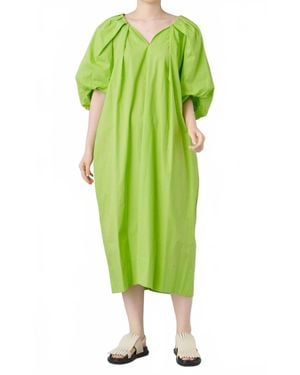 Sayaka Davis Tucked Cocoon Dress - Green