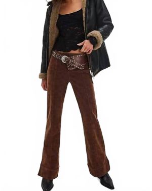 Free People Vegan Suede Bootcut Pants - Black