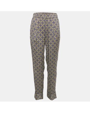 Sandro Floral Print Satin Danny Pants - Gray