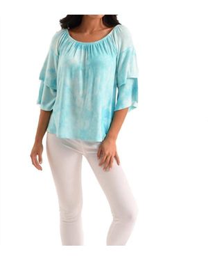 French Kyss Hailey Tie Dye Kashmira Top - Blue