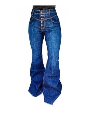 GJG Denim The Sheridan High Waisted Denim Bell Bottoms - Blue