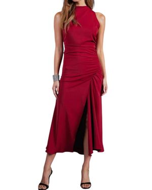 Bishop + Young Stroke Of Midnight Elle Halter Dress - Red