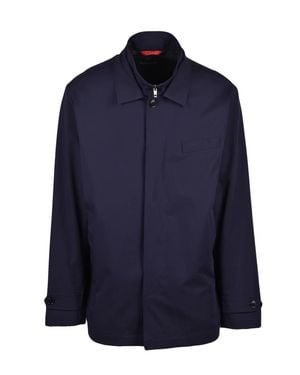 Fay Midnight Polyamide Elastane Overcoat - Blue