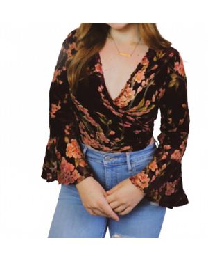 She + Sky Amelia Wrap Top - Black