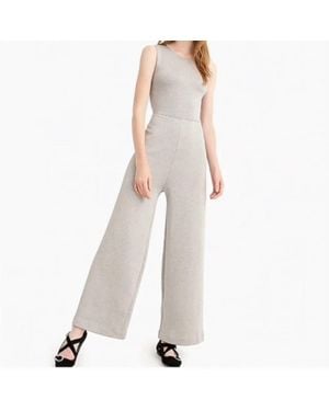 J.Crew Wide Leg Metallic Jumpsuit - Natural