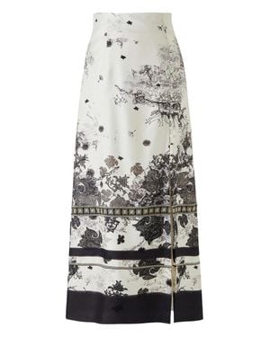 Hui Milano Classic Silk Midi Skirt - Gray