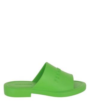 Ferragamo Giuneva Logo Embossed Slides - Green