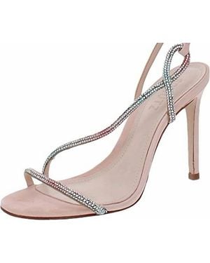 SCHUTZ SHOES Gaela Nubuck Slip On Embellished Buckle Strap High Heel Sandals - Multicolor