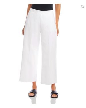 Karen Kane Cropped Wide Leg Pants - White