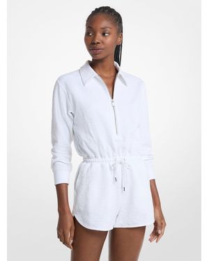 Michael Kors Outlet Logo Jacquard Romper - White