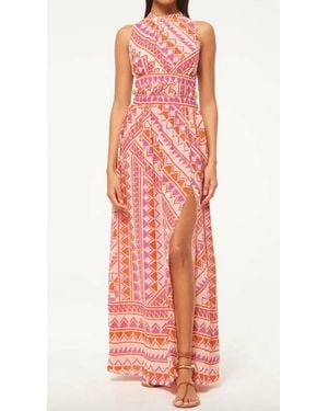 MISA Los Angles Aranita Slit Maxi Dress - Red