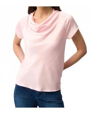 Joseph Ribkoff Cowl Neck Raglan Short Sleeve Top - Pink