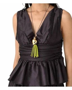 Never A Wallflower Peplum Top - Black