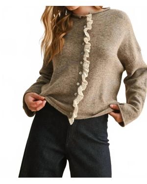 66Disco A Touch Of Lace Cardigan - Brown