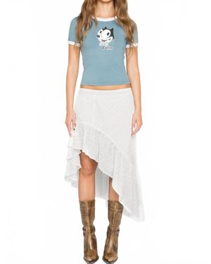 Daisy Street Lovelace Midi Skirt - Blue