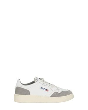 Autry Suede Logo Details Low-Top Sneakers - White
