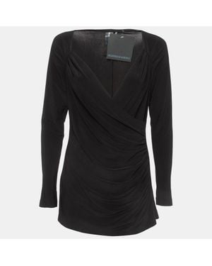 Norma Kamali Draped Jersey Long Sleeve Top - Black