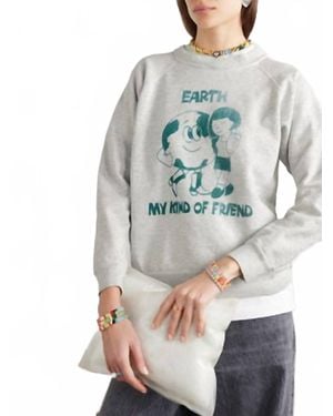 RE/DONE Earth Graphic Sweatshirt - Gray