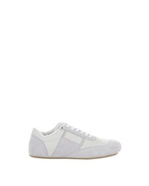 MM6 by Maison Margiela Low-Profile Sneakers With Teddy Interior And Rubber Sole - White