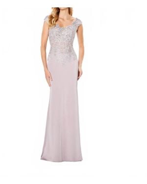 Montage by Mon Cheri Sheath V-Neckline Formal Gown - Purple