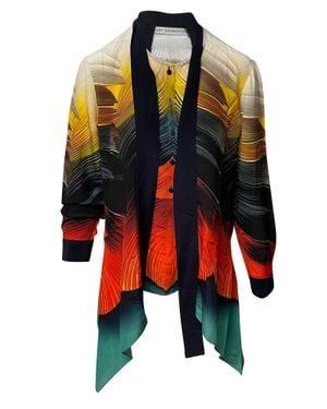 Mary Katrantzou Flight Feather Print Blouse - Red