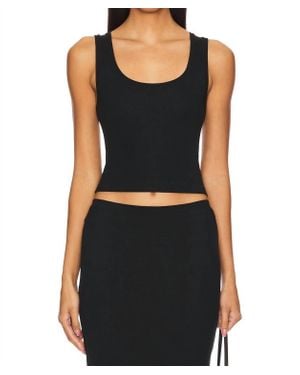 ÉTERNE Square Neck Tank Top - Black