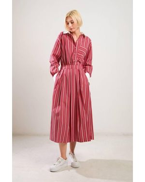 TRUEDAMES Behind The Grin Woven Midi Skirt - Pink