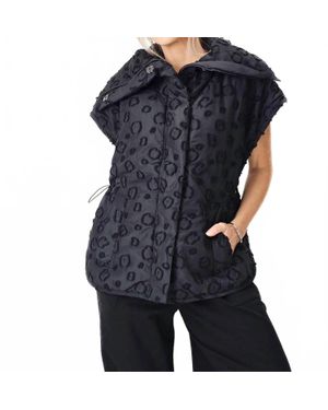 Noen Oversize Button Front Jacquard Vest - Blue