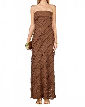 Endless Rose Sienna Ruffle Gown - Brown