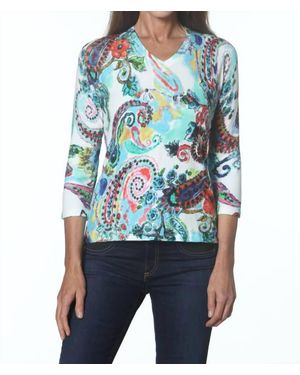 J'Envie/Eli Paisley Top - Blue