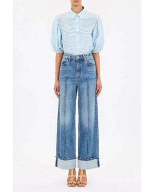 Ulla Johnson Cordelia Button Up Top - Blue