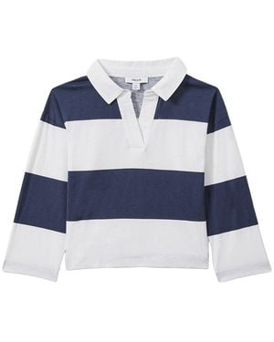 Reiss Abigail Stripe Rugby Shirt - Blue