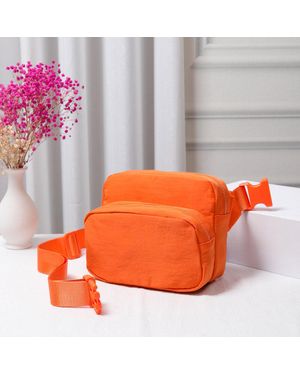 Fashnzfab Solid Nylon Sling Bag Fanny Pack Belt Bag - Orange