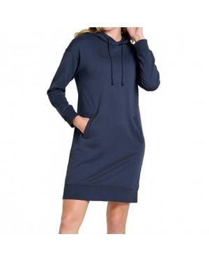 Toad & Co. Hemp Daybreaker Hooded Mini Dress - Blue